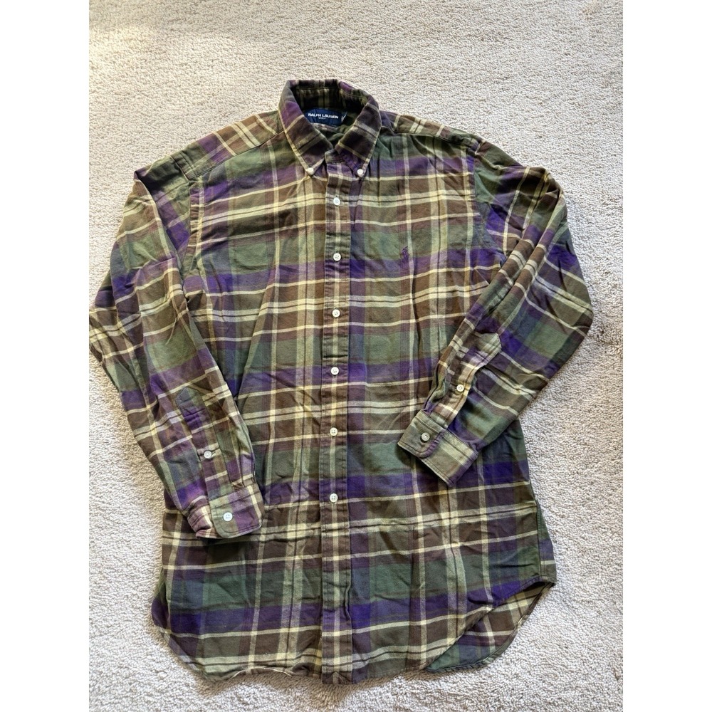 Ralph Lauren Golf Classic Flannel Size Medium Green & Purple